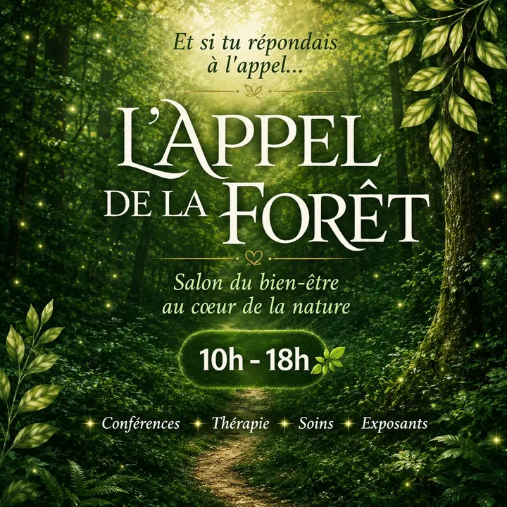 Affiche du salon L'Appel de la Forêt, salon du bien-être au cœur de la nature, 10h-18h